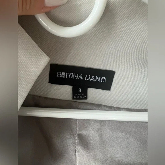 Bettina Liano Grey Structured Blazer Size US 4 - Picture 7 of 9